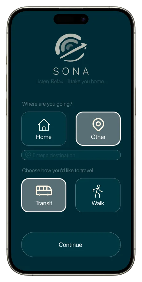 Route Setup screen